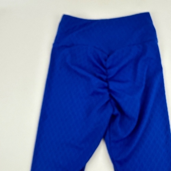CM Fashion Leggings Womens Blue Waffle Pattern - Picture 9 of 11